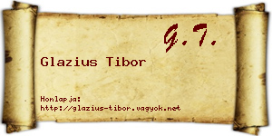 Glazius Tibor névjegykártya
